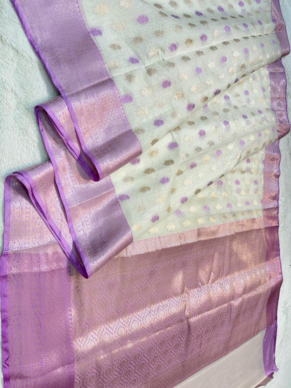 Lovender Cotton Silk Mina Premium Banarasi Saree