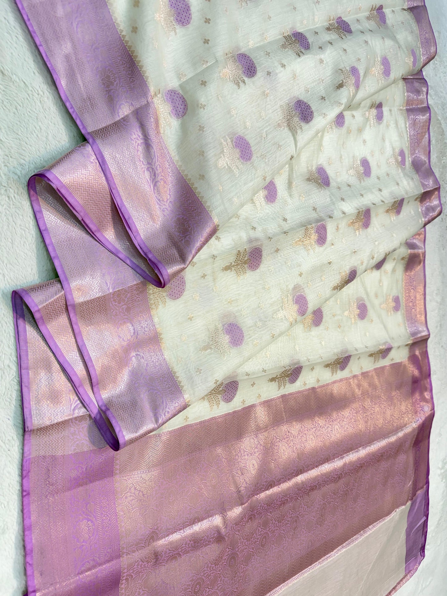 Lovender Cotton Silk Mina Premium Banarasi Saree