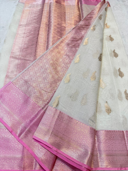Pink Cotton Silk Premium Banarasi Saree
