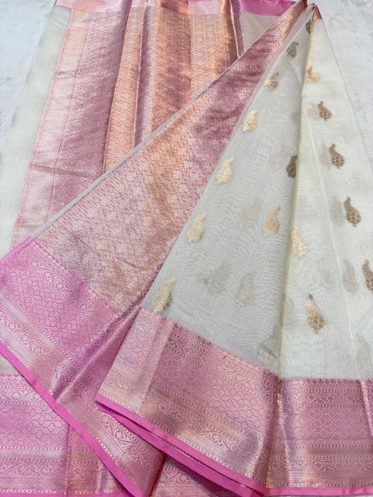 Pink Cotton Silk Premium Banarasi Saree