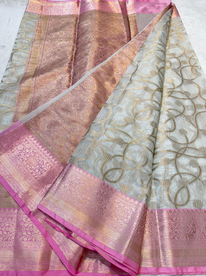 Pink Cotton Silk Premium Banarasi Saree