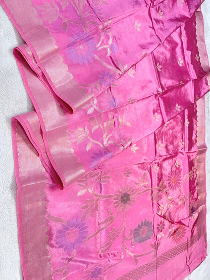 Pink Viscose Silk Premium Banarasi Saree