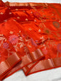 Orange Viscose Silk Premium Banarasi Saree