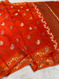 Orange Viscose Silk Premium Banarasi Saree