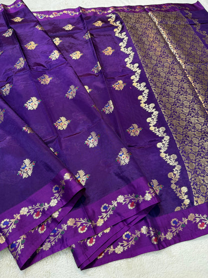 Blue Viscose Silk Premium Banarasi Saree