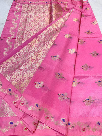 Pink Viscose Silk Premium Banarasi Saree
