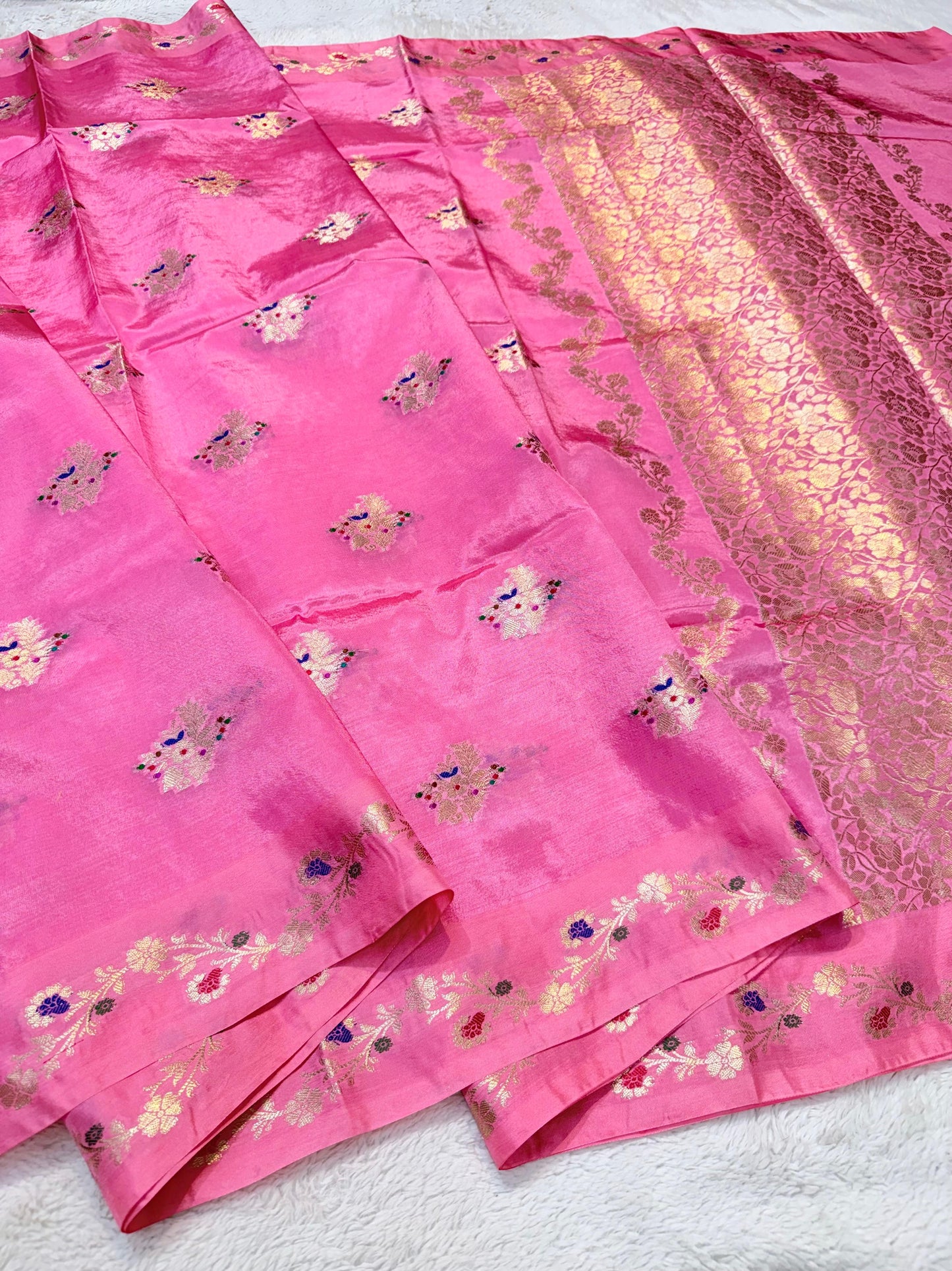 Pink Viscose Silk Premium Banarasi Saree