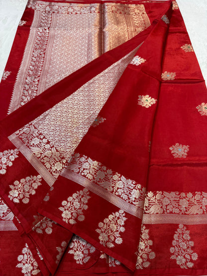 Red Viscose Silk Premium Banarasi Saree