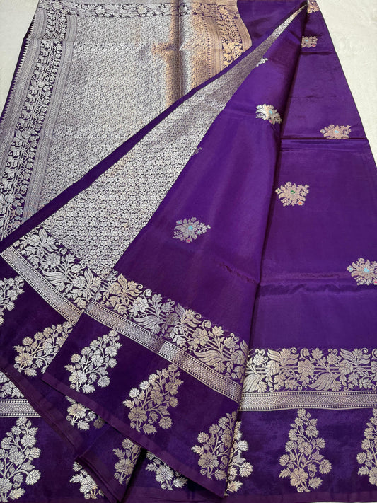 Blue Viscose Silk Premium Banarasi Saree