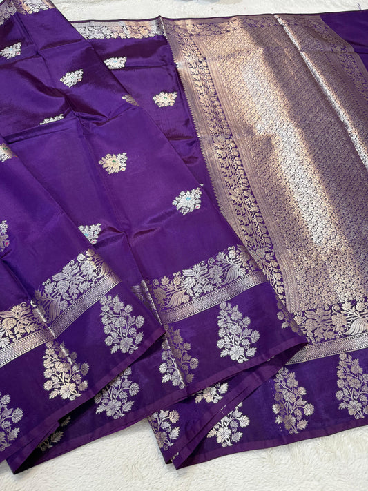 Blue Viscose Silk Premium Banarasi Saree