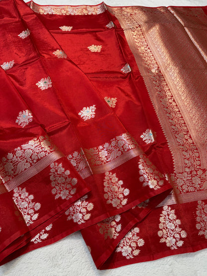 Red Viscose Silk Premium Banarasi Saree