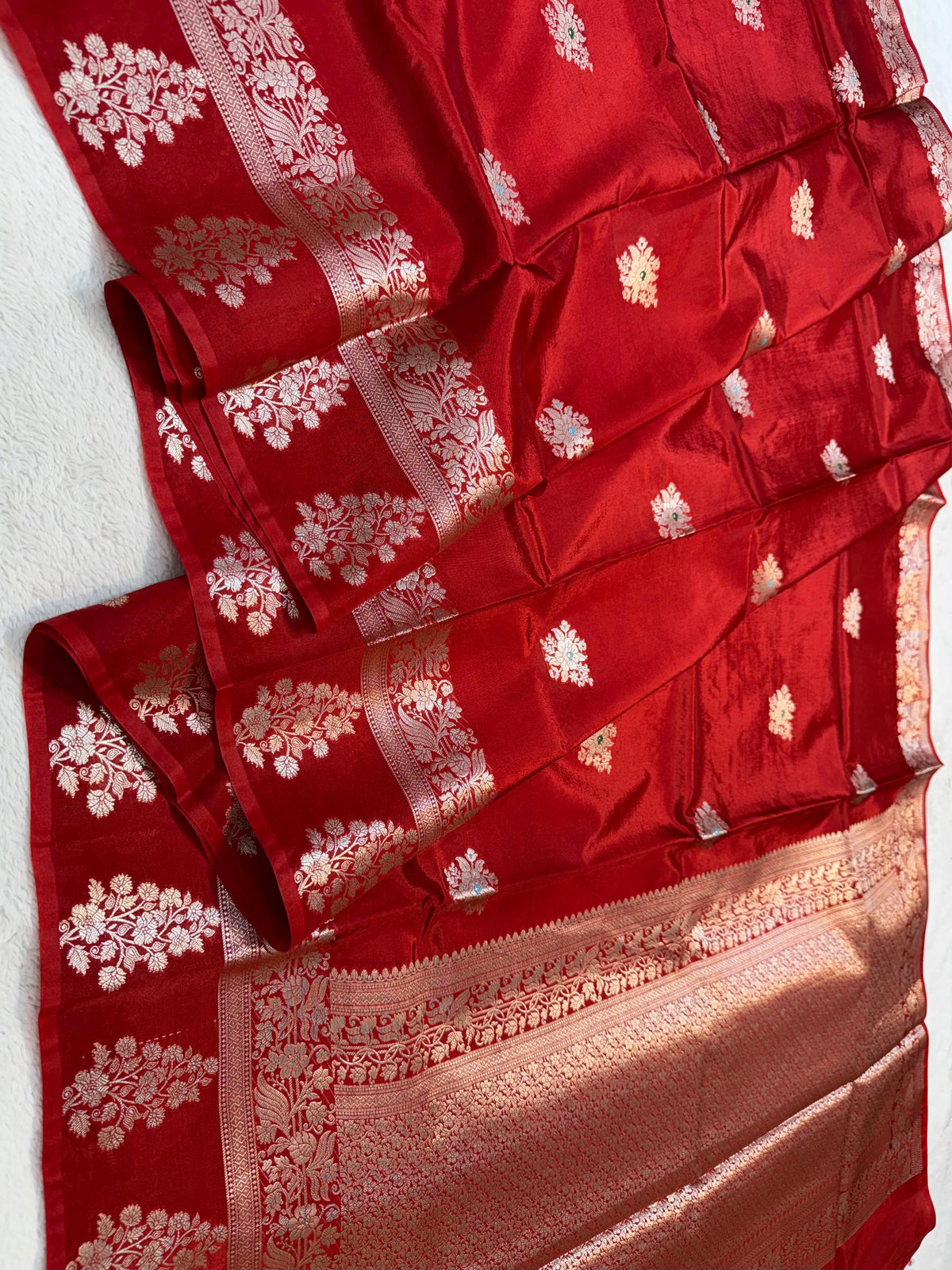 Red Viscose Silk Premium Banarasi Saree