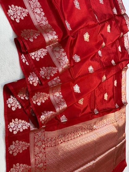 Red Viscose Silk Premium Banarasi Saree