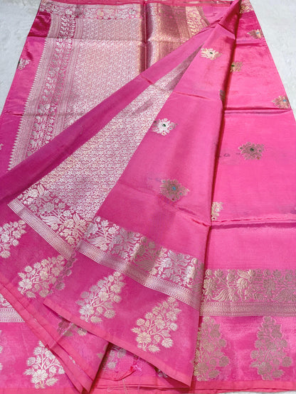Pink Viscose Silk Premium Banarasi Saree