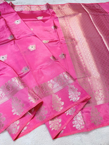 Pink Viscose Silk Premium Banarasi Saree
