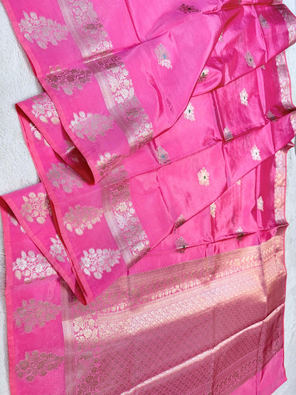 Pink Viscose Silk Premium Banarasi Saree