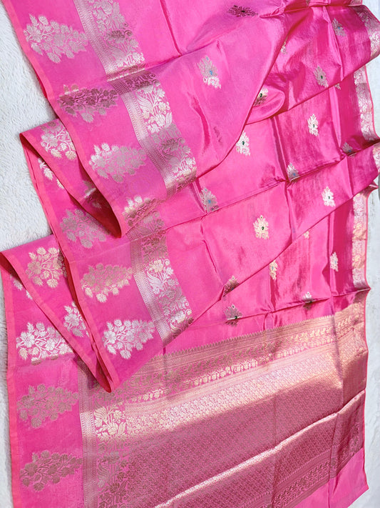 Pink Viscose Silk Premium Banarasi Saree