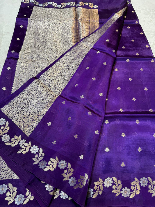 Blue Viscose Silk Premium Banarasi Saree