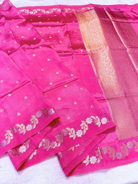 Pink Viscose Silk Premium Banarasi Saree