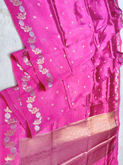 Pink Viscose Silk Premium Banarasi Saree