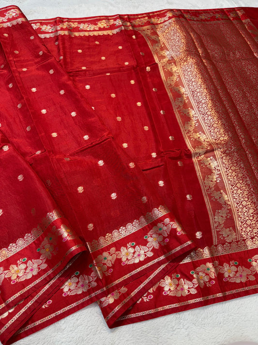Red Viscose Silk Premium Banarasi Saree