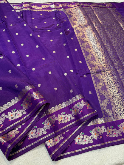 Blue Viscose Silk Premium Banarasi Saree