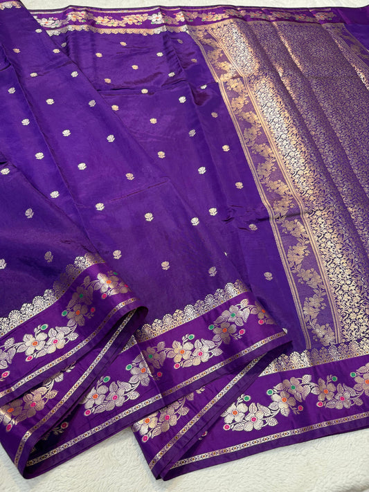 Blue Viscose Silk Premium Banarasi Saree