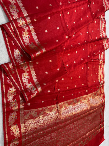Red Viscose Silk Premium Banarasi Saree