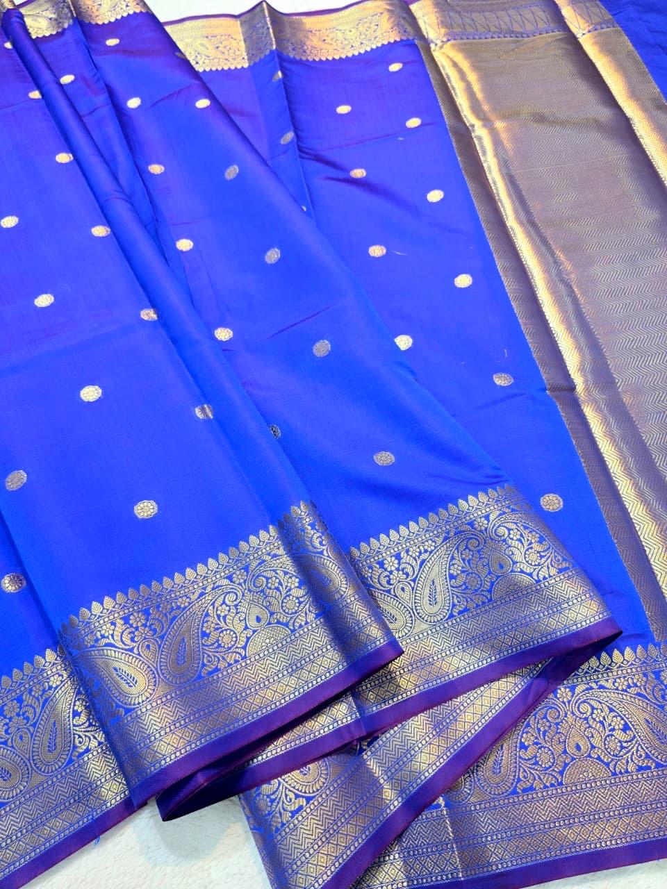 Blue Soft Silk Banarasi Saree