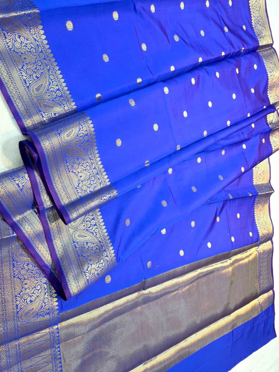 Blue Soft Silk Banarasi Saree