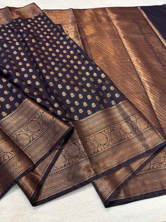Wine Dupion Silk Premium Banarasi Saree