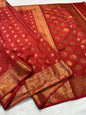 Red Dupion Silk Premium Banarasi Saree