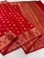 Red Dupion Silk Premium Banarasi Saree