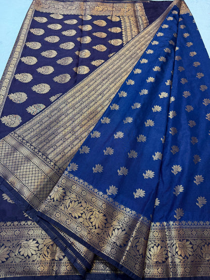 Royal Blue Dupion Silk Premium Banarasi Saree