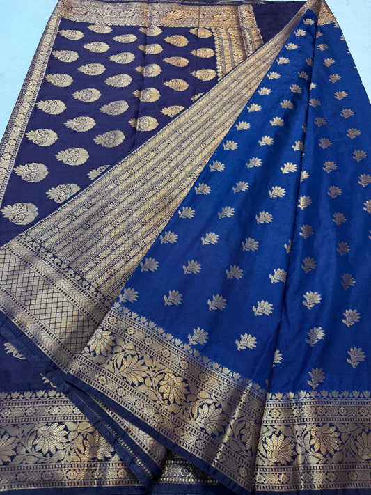 Royal Blue Dupion Silk Premium Banarasi Saree