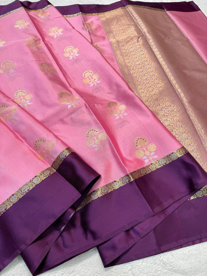Pink Soft Silk Premium Banarasi Saree