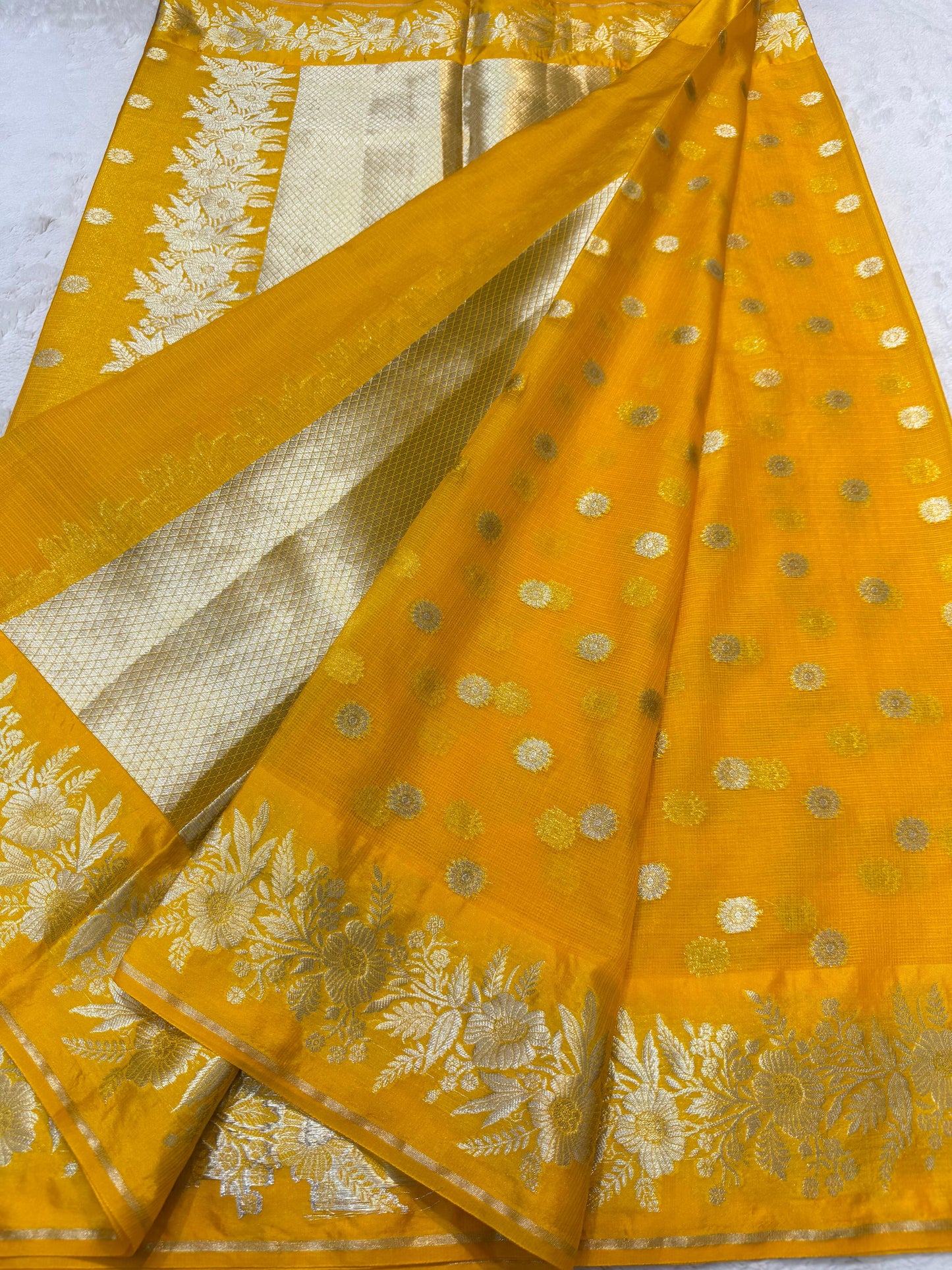 Gold Cotton Kota Premium Banarasi Saree