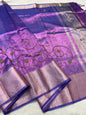 Blue Tissue Designer Handwork Premium Banarasi Silk Saree
