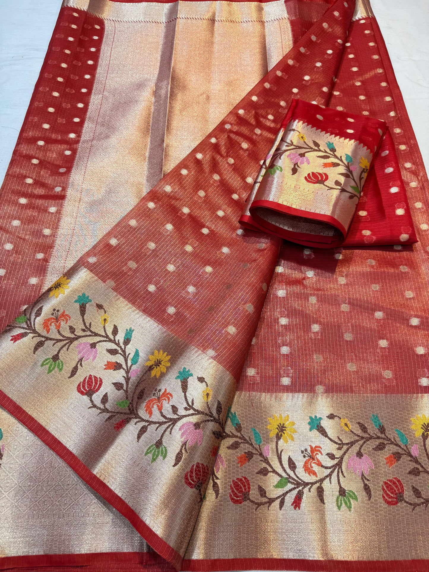 Tissue Kota Paithani Border Premium Banarasi Saree