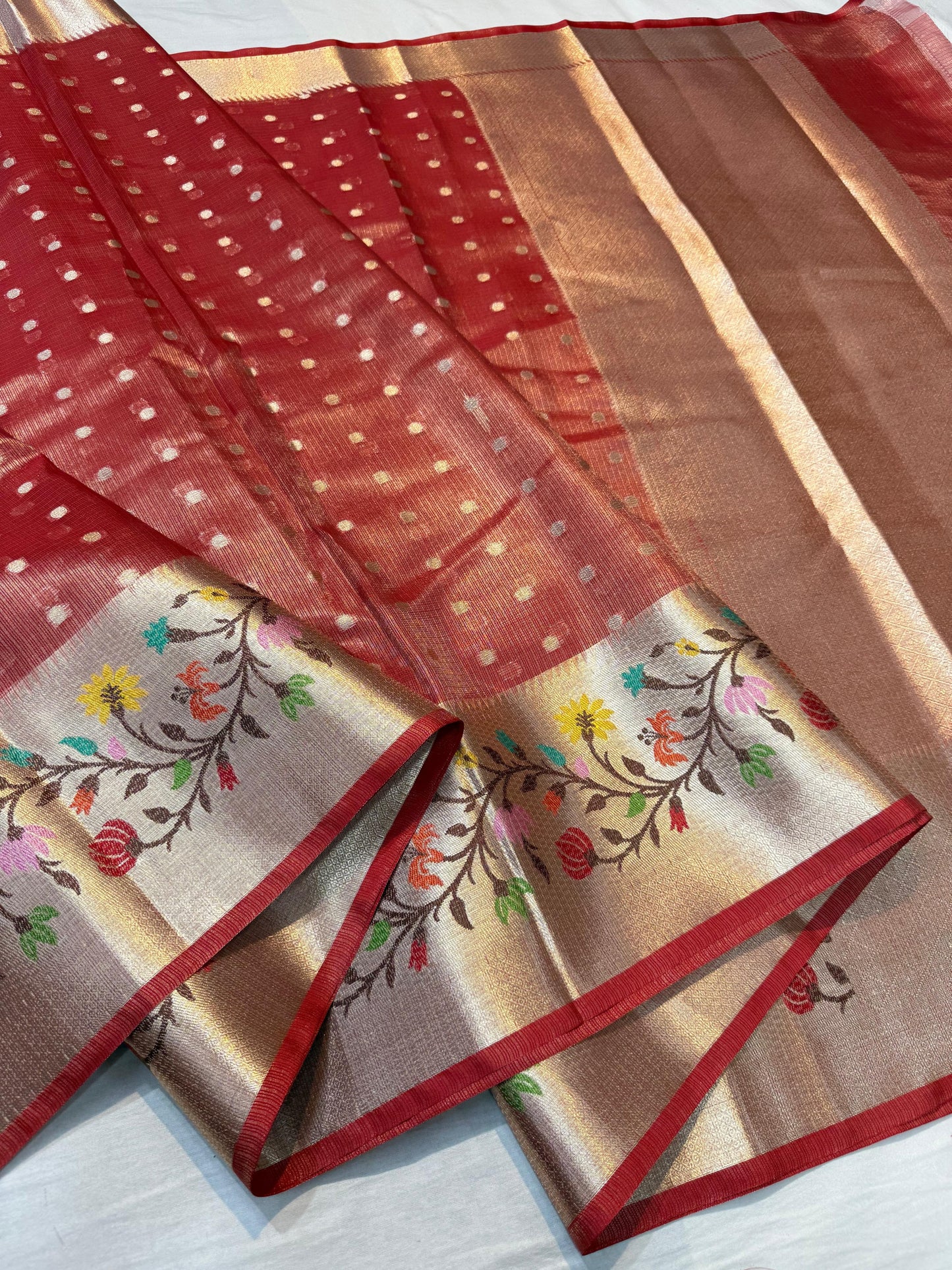 Tissue Kota Paithani Border Premium Banarasi Saree