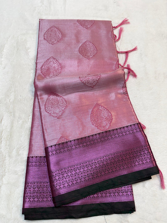 Pink Kanchi Silk Zari Brocade Banarasi Saree