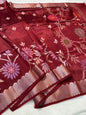 Wine Viscose Silk Premium Banarasi Saree