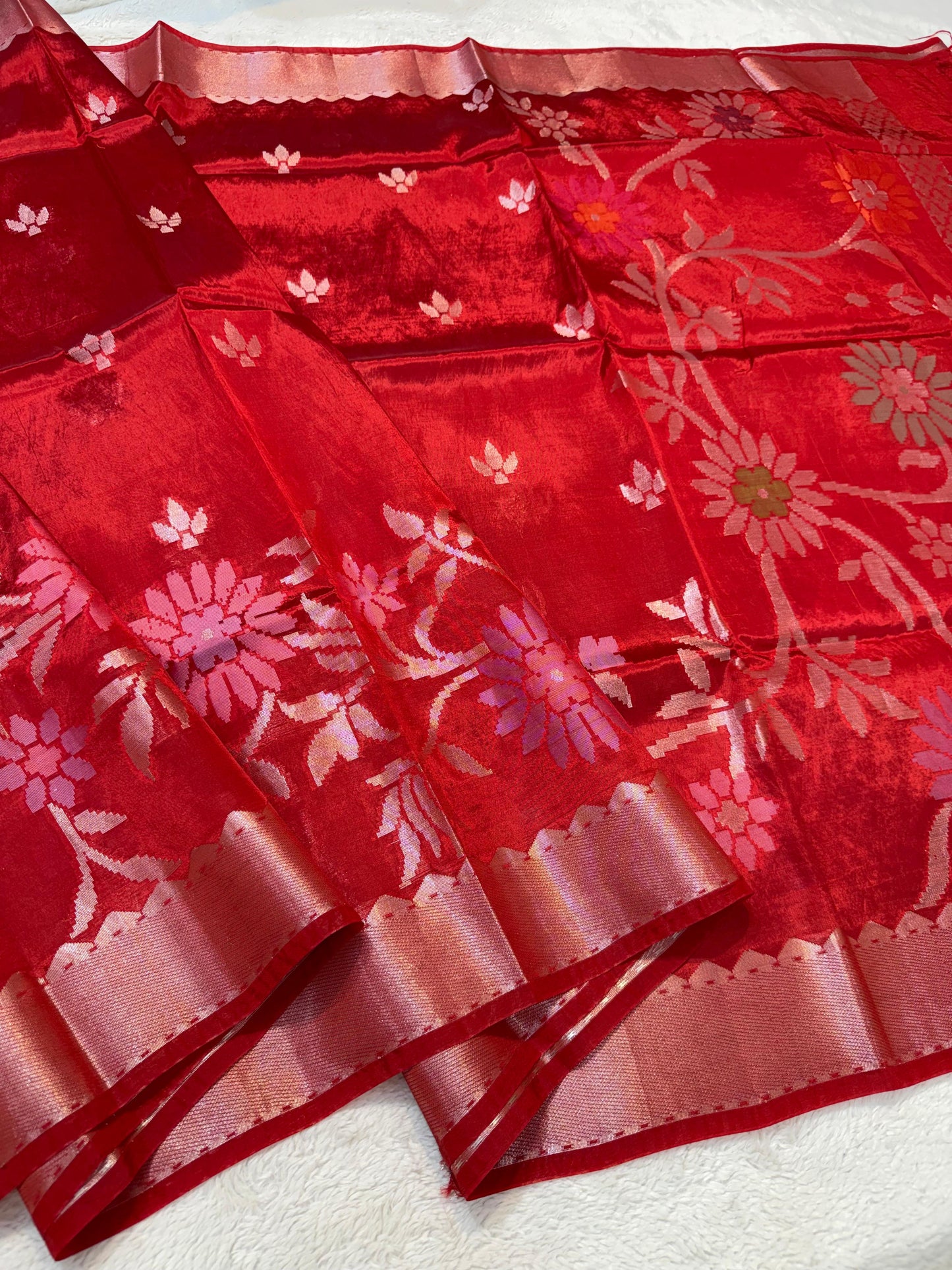 Blood Red Viscose Silk Premium Banarasi Saree