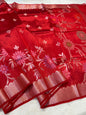 Blood Red Viscose Silk Premium Banarasi Saree