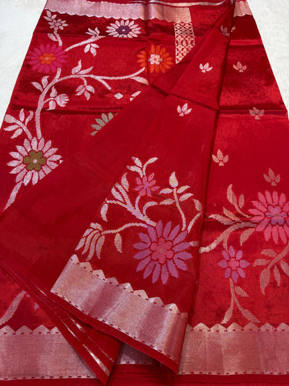 Blood Red Viscose Silk Premium Banarasi Saree