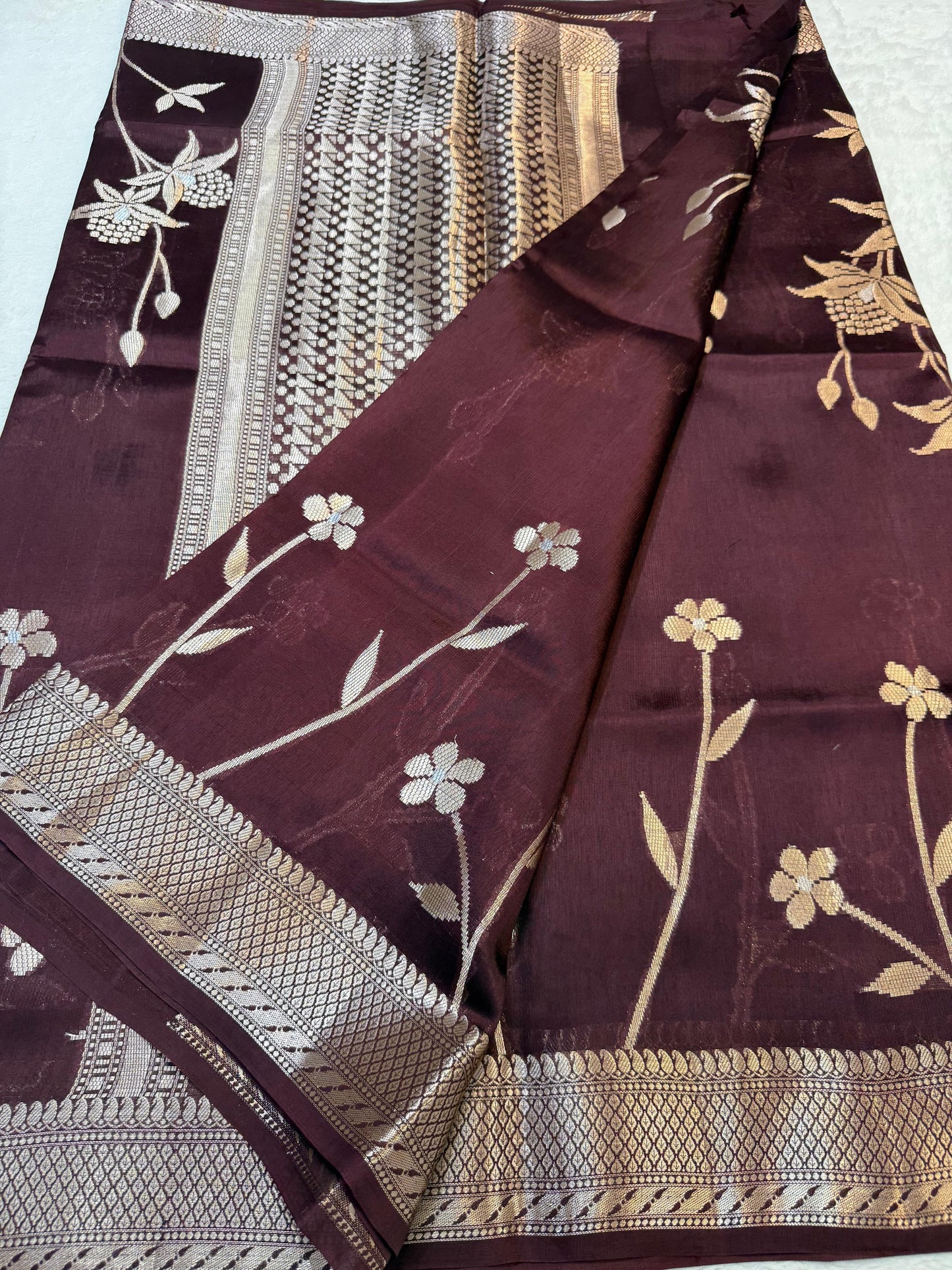 Wine Shade Pure Viscose Premium Banarasi Silk Saree