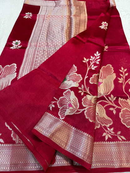 Maharani Shade Pure Viscose Premium Banarasi Silk Saree