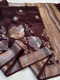 Wine Shade Pure Viscose Premium Banarasi Silk Saree