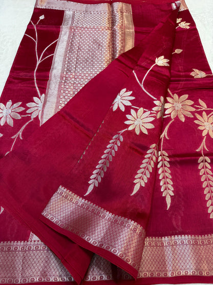 Maharani Shade Pure Viscose Premium Banarasi Silk Saree