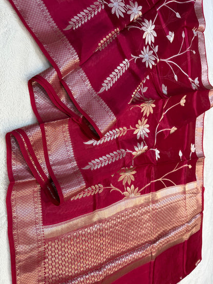 Maharani Shade Pure Viscose Premium Banarasi Silk Saree